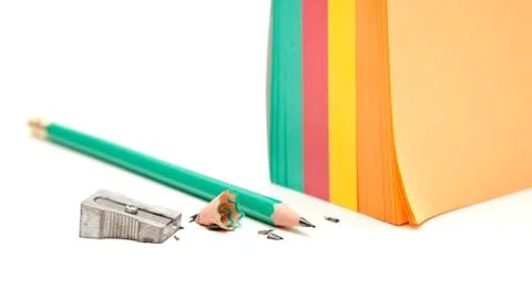 Notes block and pencil Stock Photos