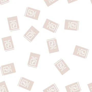 Notes book glyph vector seamless pattern black Stock Illustration