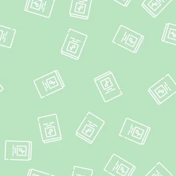 Notes book line vector seamless pattern black Stock Illustration