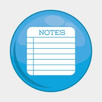 Notes button icon. Social media design. vector graphic Illustrazione stock