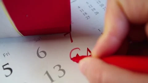 Notes in calendar February 14 with a red heart Video stock 167218656