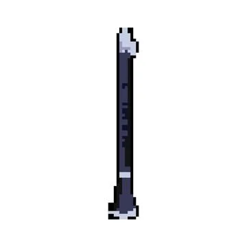 Notes clarinet pixel art vector illustration Stock Illustration