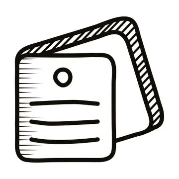 Notes documents doodle line style icon Stock Illustration