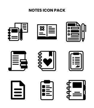 Notes DuoTone Collection Icons Pack イラスト素材