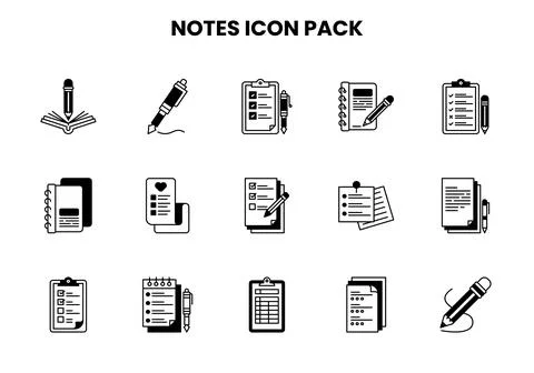 Notes DuoTone Collection Icons Pack Illustrazione stock