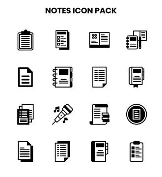 Notes DuoTone Graphics Icons Pack Stock Illustration