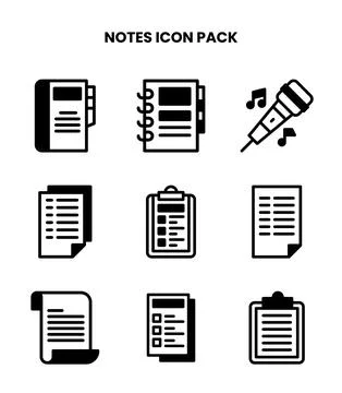 Notes DuoTone UI Icons Pack Stock Illustration