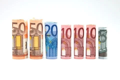 Notes of euros Stock Photos