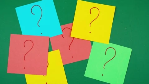 Notes with exclamation and question marks. Stop motion Stock Footage 137796618