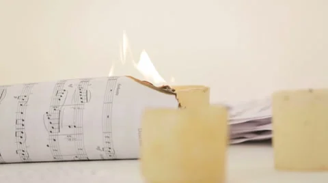 Notes on fire Stock Footage 35118900