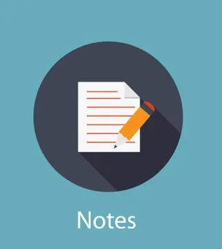 Notes Flat Concept Icon Vector Illustration Stock Illustration