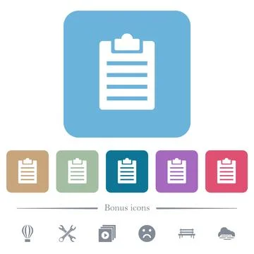 Notes flat icons on color rounded square backgrounds イラスト素材