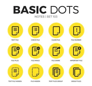 Notes flat icons vector set Illustration