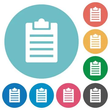 Notes flat round icons Stockillustratie