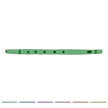 Notes flute vector cartoon graphic 库存插图