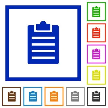 Notes framed flat icons Stock Illustration