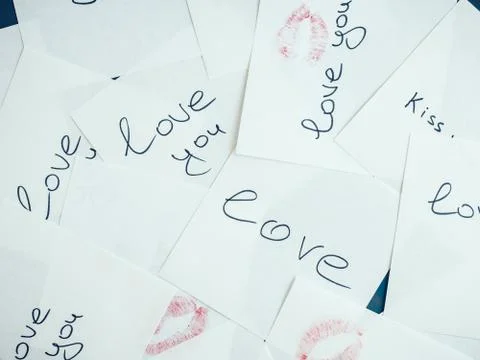 Notes with gentle words Stock Photos