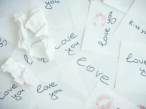 Notes with gentle words Stock Photos