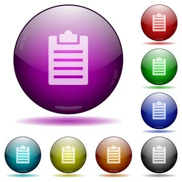 Notes glass sphere buttons Stock Illustration
