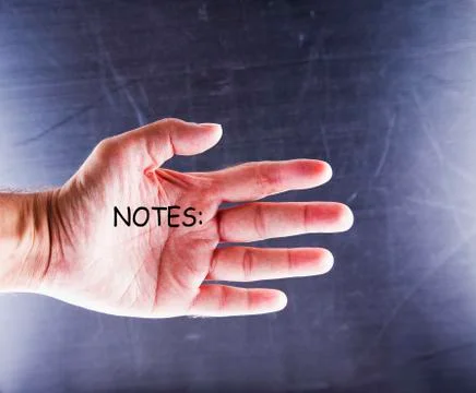 Notes on hand Stock Photos