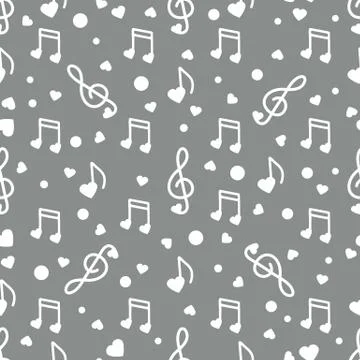 Notes, hearts. Romantic pattern. Valentine's day 스톡 일러스트