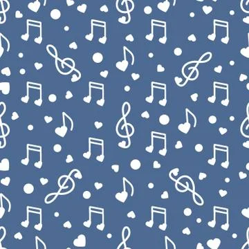 Notes, hearts. Romantic pattern. Valentine's day Stock Illustration