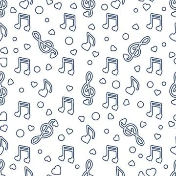 Notes, hearts. Romantic pattern. Valentine's day 库存插图