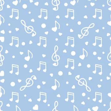 Notes, hearts. Romantic pattern. Valentine's day Illustrazione stock