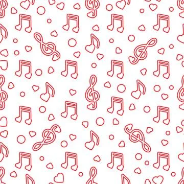 Notes, hearts. Romantic pattern. Valentine's day Illustrazione stock