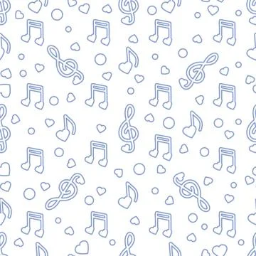 Notes, hearts. Romantic pattern. Valentine's day 스톡 일러스트