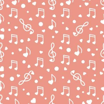 Notes, hearts. Romantic pattern. Valentine's day Illustrazione stock