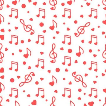 Notes, hearts. Romantic pattern. Valentine's day Stock Illustration