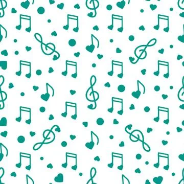 Notes, hearts. Romantic pattern. Valentine's day 스톡 일러스트