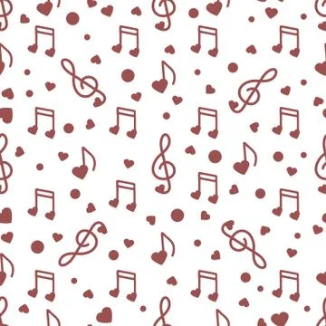 Notes, hearts. Romantic pattern. Valentine's day 스톡 일러스트