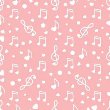 Notes, hearts. Romantic pattern. Valentine's day 스톡 일러스트