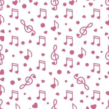 Notes, hearts. Romantic pattern. Valentine's day 스톡 일러스트