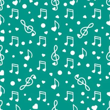 Notes, hearts. Romantic pattern. Valentine's day Illustrazione stock