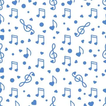 Notes, hearts. Romantic pattern. Valentine's day 스톡 일러스트