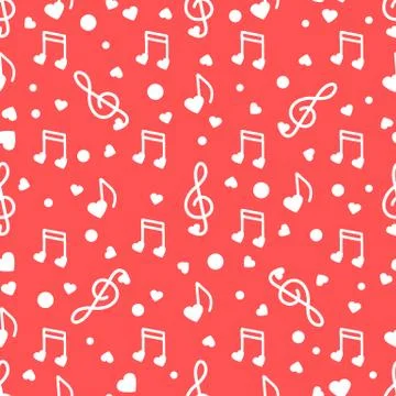 Notes, hearts. Romantic pattern. Valentine's day Stock Illustration