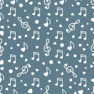 Notes, hearts. Romantic pattern. Valentine's day 스톡 일러스트