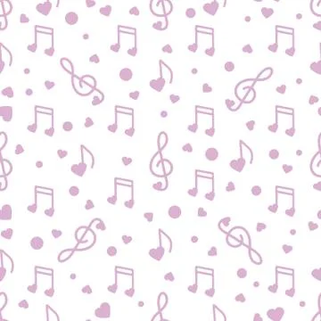 Notes, hearts. Romantic pattern. Valentine's day 스톡 일러스트