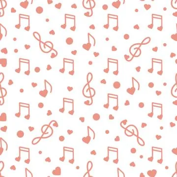 Notes, hearts. Romantic pattern. Valentine's day Stock Illustration