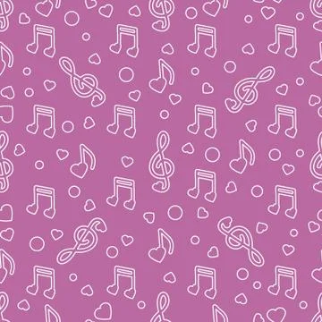 Notes, hearts. Romantic pattern. Valentine's day Stock Illustration