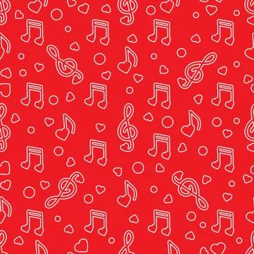 Notes, hearts. Romantic pattern. Valentine's day 스톡 일러스트