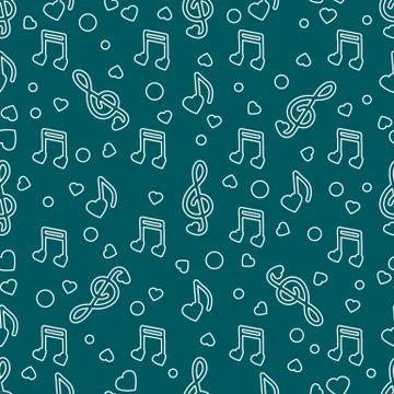 Notes, hearts. Romantic pattern. Valentine's day 库存插图