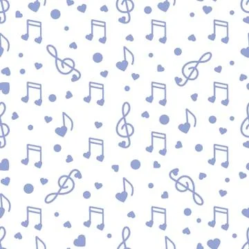 Notes, hearts. Romantic pattern. Valentine's day Stock Illustration