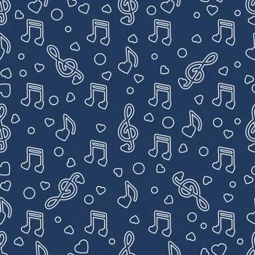 Notes, hearts. Romantic pattern. Valentine's day 스톡 일러스트