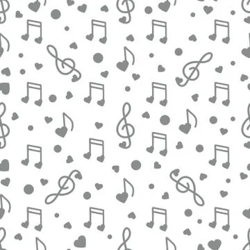 Notes, hearts. Romantic pattern. Valentine's day Stock Illustration