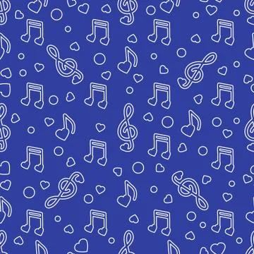 Notes, hearts. Romantic pattern. Valentine's day 스톡 일러스트