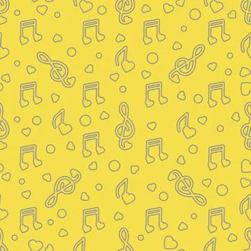 Notes, hearts. Romantic pattern. Valentine's day Illustrazione stock